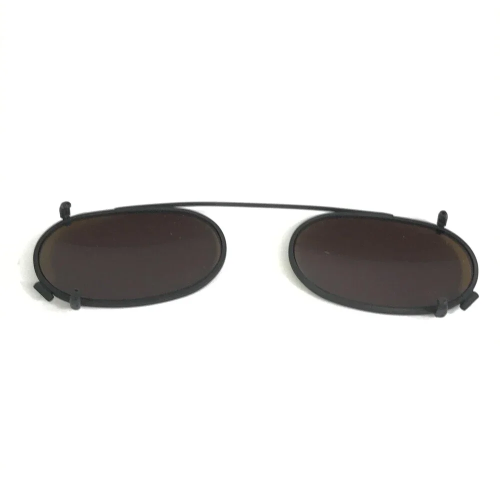 Vintage l.a Eyeworks Clip On Sunglasses for NOMO Matte Black with Brown Lenses
